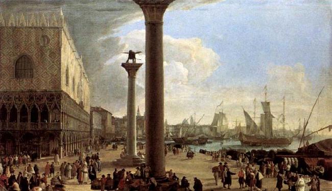 CARLEVARIS, Luca The Wharf, Looking toward the Doge-s Palace Sweden oil painting art